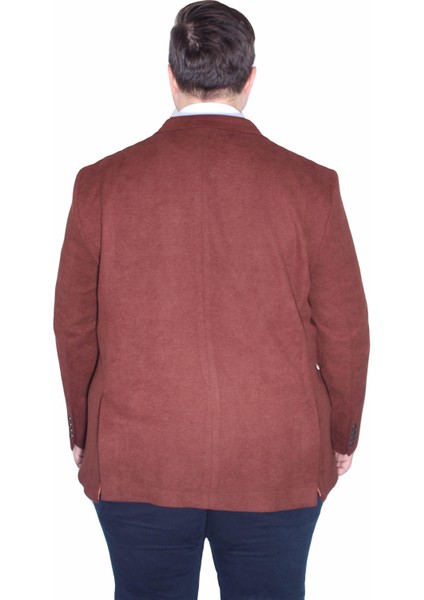 Mocgrande Erkek Büyük Beden 4 Drop Blazer Şönili Ceket 500602 Taba fırsatları