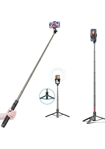 Q6 Katlanabilir Çok Fonksiyonlu Selfie Tripod Vlog Uzaktan Kumandalı 4 In 1 Android Ios