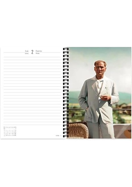 2023 Atatürk Günlük Spiralli Ajanda - Başkomutan, 17X24 cm modelleri