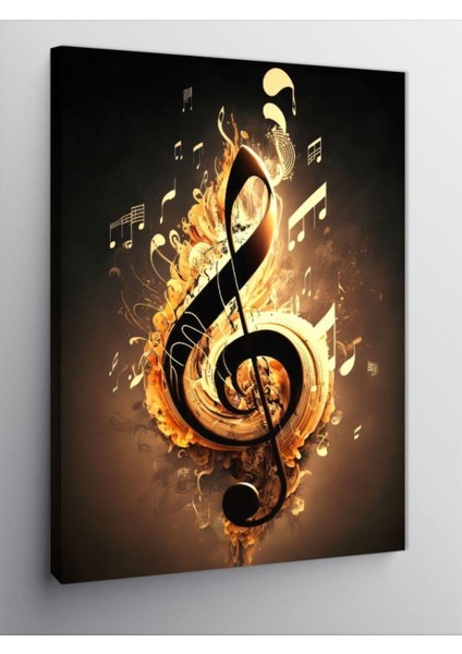 Kanvas Tablo Sol Anahtarı Müzik Temalı, 70CM x 100CM