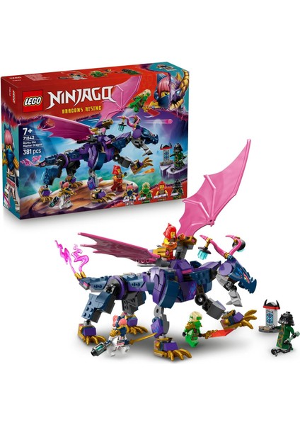 Usta Ejderha Rontu 71842-7 Yaş ve Üzeri Kız ve Erkek Çocuklar Için Mermi Atıcısı Olan Oyuncak Ejderha ve 4 Minifigür Içeren Yaratıcı Oyuncak Yapım Seti, Doğum Günü Hediyesi (381 Parça)