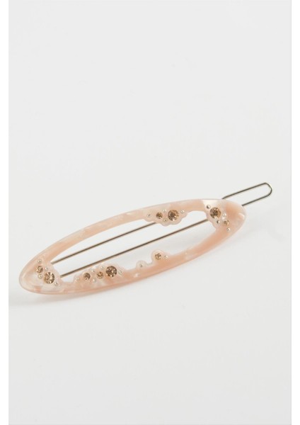 Oval Taşlı Klipsli Toka
