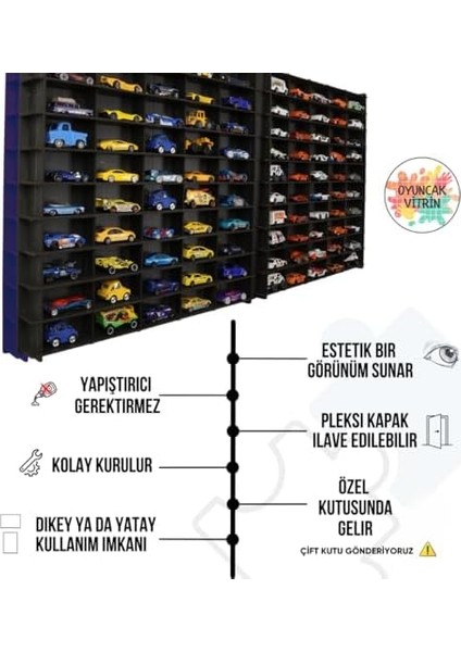Ölçek Oyuncak Hobi 100 Araçlık Set Model Oyuncak Araba Rafı-Ceviz fiyatları