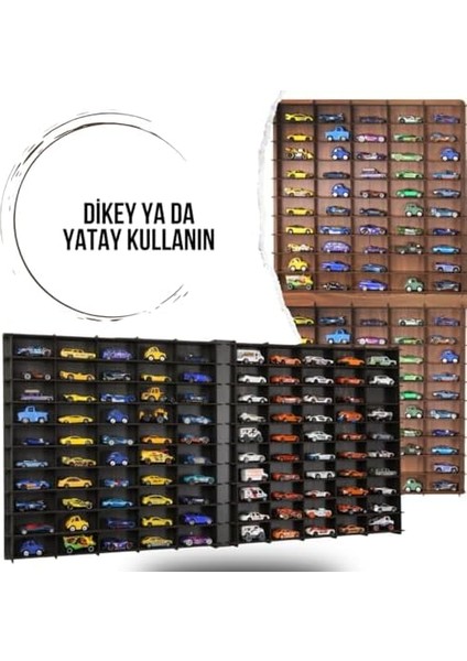 Ölçek Oyuncak Hobi 100 Araçlık Set Model Oyuncak Araba Rafı-Ceviz modelleri