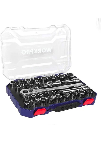 WP202525 30 Parça 1/2’’ Cr-V Metrik/inç Profesyonel Lokma Takımı