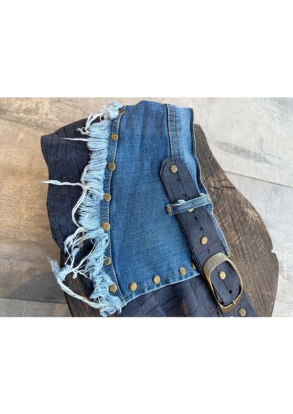 Lacivert Kot Detaylı Deri Kemer fırsatları