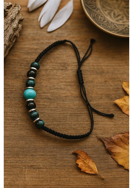 Malakit & Turkuaz Taş Bileklik – Enerji Dengeleyici Tasarım - El Yapımı Ayarlanabilir modelleri