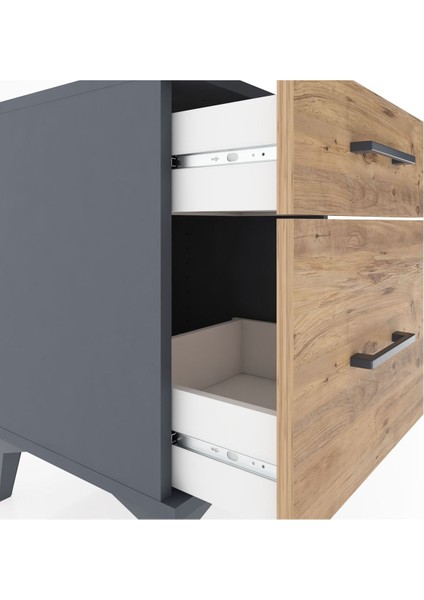 Hyperion Komodin 2 Çekmeceli 44X44X64 Antrasit-Çam indirimleri