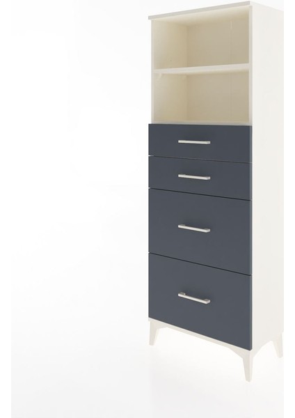 Arges Dolap 2 Raflı 4 Çekmeceli 60X30X163 Aytaşı-Antrasit modelleri