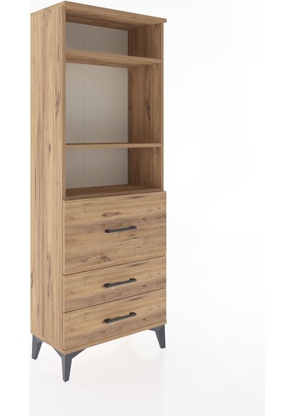 Arges Dolap 3 Raflı 3 Çekmeceli 60X30X163 Çam-Çam fiyatları