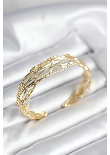 Gold Renk Pirinç Vintage Kadın Bileklik - EBJ251010W38195
