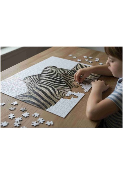 Siyah Beyaz 2 Zebralar Ahsap (Mdf) Puzzle Yapboz modelleri