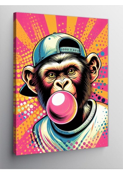 Kanvas Tablo Sakız Çiğneyen Maymun 100 x 140 CNVSDKEY-126491-100-140