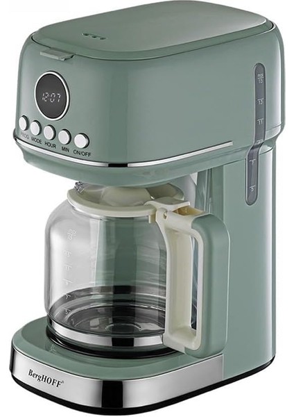 Gem Retro Filtre Kahve Makinesi – 900 W, 1,5 L Cam Demlik | Mint Yeşil