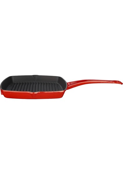 Döküm Tava, Metal Saplı, 26X26 Cm, Kırmızı