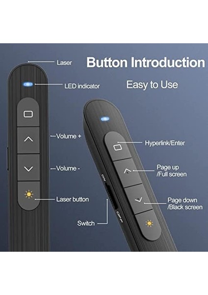 Gn-04 Kablosuz Sunum Tıklayıcı Kırmızı Işaretçi Slayt Gösterisi Powerpoint WIN10 Mac Keynote Slaytlar(B3) fiyatları