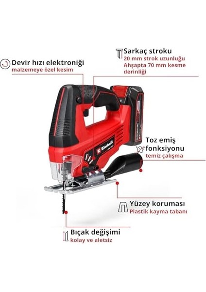 Tc-Js 18/70 Li (1X2,5AH), Akülü Dekupaj Testere - 4321280 fiyatları