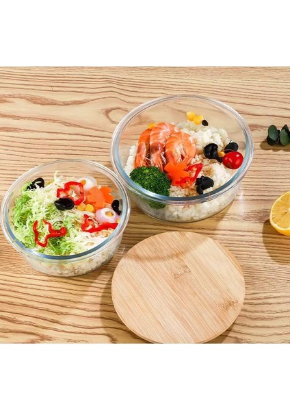 Bambu Kapaklı Vakumlu Cam Saklama Kabı Seti – Yuvarlak, Kare ve Dikdörtgen Gıda Saklama Kabı – Hava Geçirmez Kahvaltılık ve Mutfak Düzeni Için Cam Ahşap Kapaklı (Yuvarlak, 525 Ml) modelleri