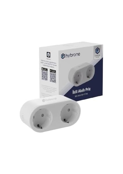 Akım Korumalı Ikili Wi-Fi Akıllı Priz, 16 Amper, Enerji Izleme, Çocuk Kilidi, Uygulama ile Uzaktan Kontrol modelleri