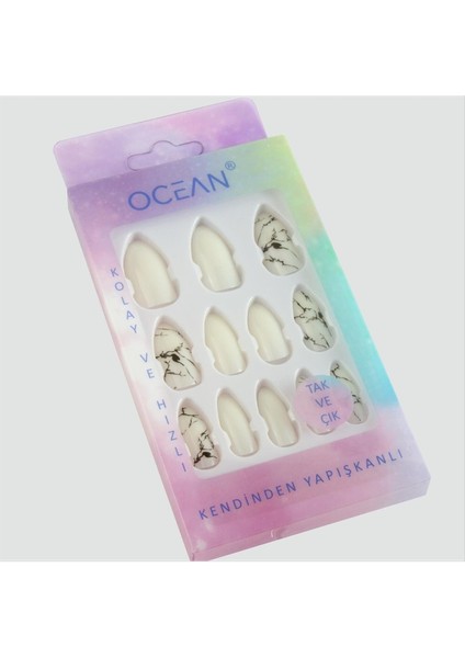 Ocean Desenli Takma Tırnak