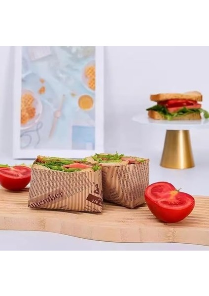 Gazete Desenli Yağlı Kağıt, Kendinden Desenli Mutfak Sunum Kağıdı, Yemek Sunumları Için Ideal 50 Adet fiyatları