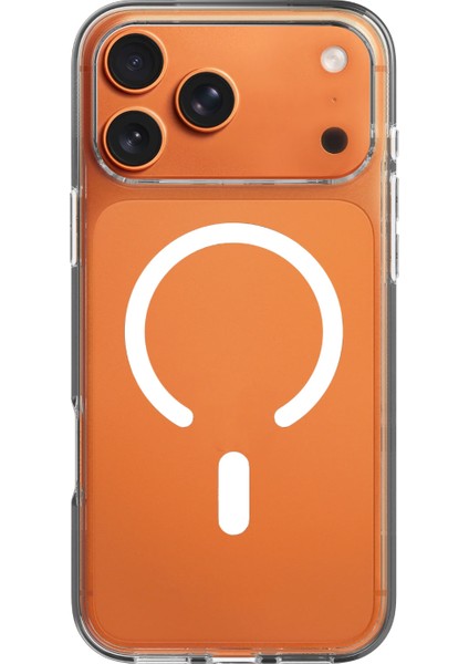 Caseworld Apple iPhone 17 Pro ile Uyumlu Kapak Magsafe Kablosuz Şarj Destekli Şeffaf Silikon Kılıf