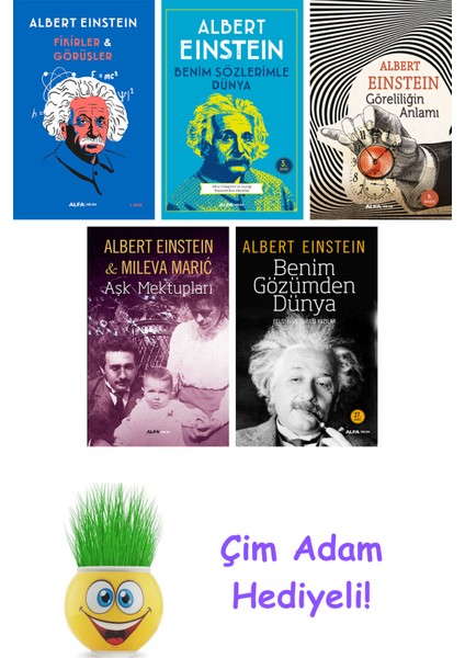 Albert Einstein 5 Kitap Seti + Çim Adam Hediye