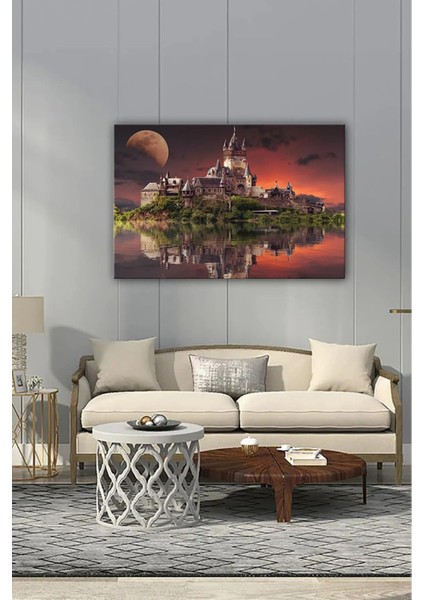 Kanvas Tablo Dijital Baskılı Modern Tasarım Şato Temalı Lüks Kanvas Tablo AR030422 70 x 100