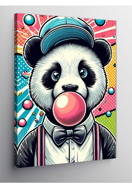 Kanvas Tablo Sakız Çiğneyen Panda 100 x 140 CNVSDKEY-126068-100-140