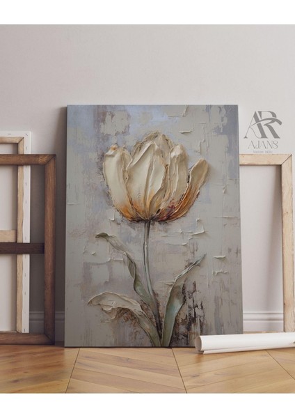 Kanvas Tablo Sarı Gül Yağlı Boya Görünümlü Dekoratif Kanvas Tablo 30 x 40 AR1203601