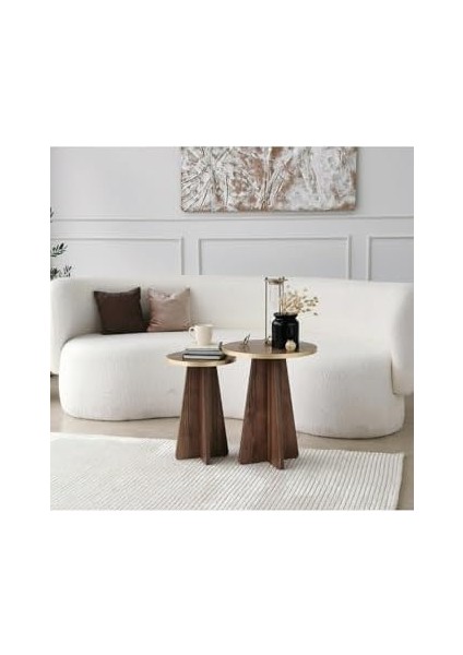 Mushroom 2 Li Sehpa /ceviz fiyatları