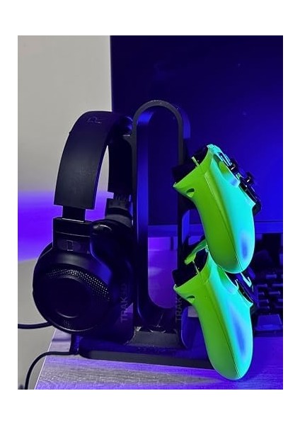 Oyun Kolu & Kulaklık Stand - Masa Için Kumanda Tutucu - Evrensel Kol ve Kulaklık Standı Siyah modelleri