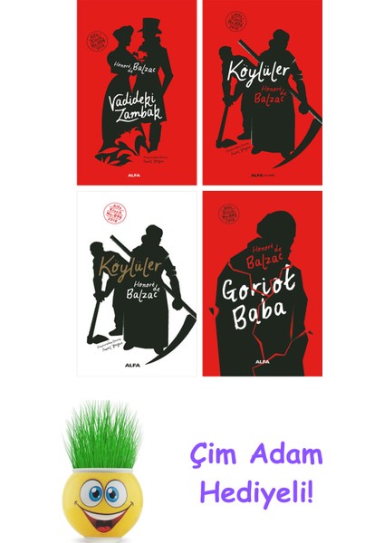 Honore De Balzac 4 Kitap Seti + Çim Adam Hediye