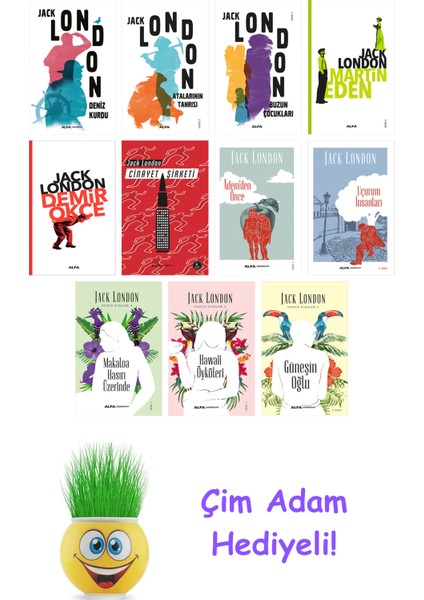 Jack London 11 Kitap Seti + Çim Adam Hediye