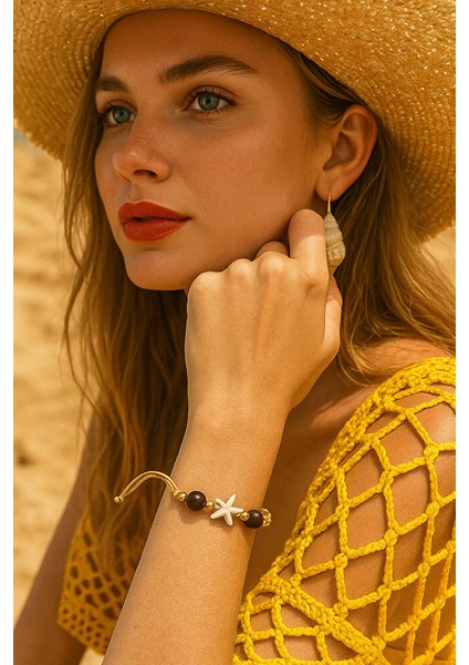 Kum Rengi Deniz Yıldızı Bileklik - El Yapımı Ayarlanabilir fırsatları