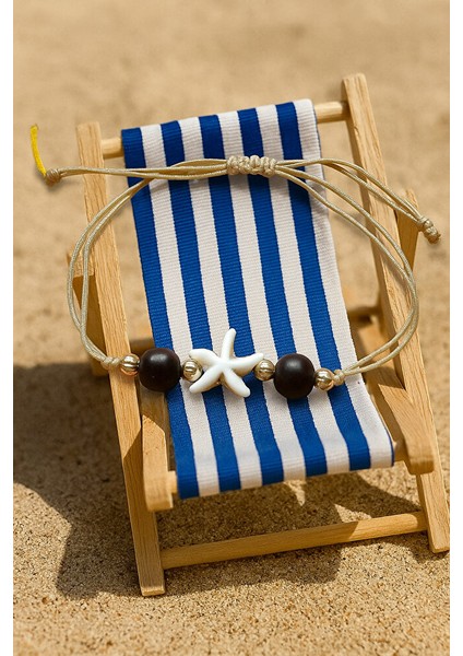 Kum Rengi Deniz Yıldızı Bileklik - El Yapımı Ayarlanabilir indirimleri