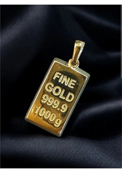 Külçe Gramlık Kolye Ucu Gold Renkli Çelik fiyatları