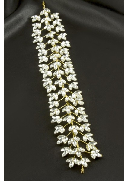 Yaprak Taşlı Saç Aksesuarı