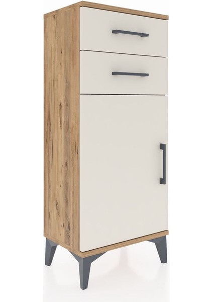 Arges Komodin Tek Raflı 2 Çekmeceli Tek Kapaklı 44X30X106 Çam-Aytaşı fiyatları