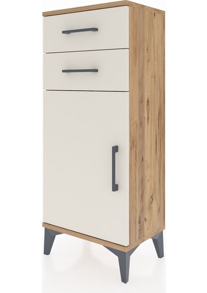 Arges Komodin Tek Raflı 2 Çekmeceli Tek Kapaklı 44X30X106 Çam-Aytaşı modelleri