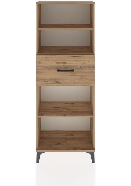 Arges Dolap 3 Raflı Tek Çekmeceli 60X30X163 Çam-Çam