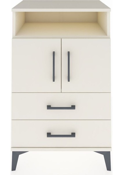 Hyperion Komodin 2 Raflı 2 Çekmeceli 2 Kapaklı 60X44X96 Aytaşı-Aytaşı