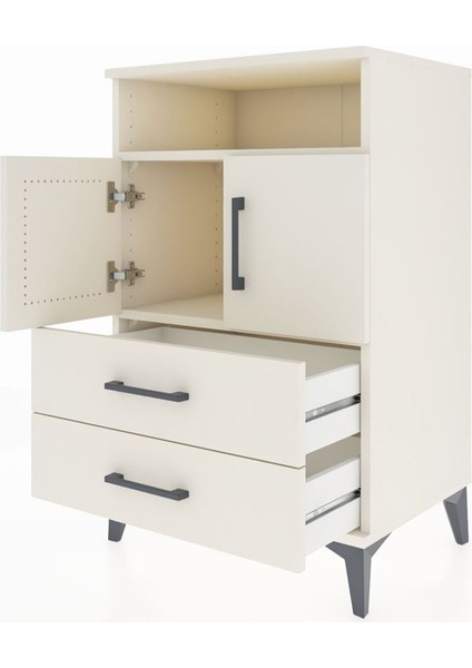 Hyperion Komodin 2 Raflı 2 Çekmeceli 2 Kapaklı 60X44X96 Aytaşı-Aytaşı fırsatları