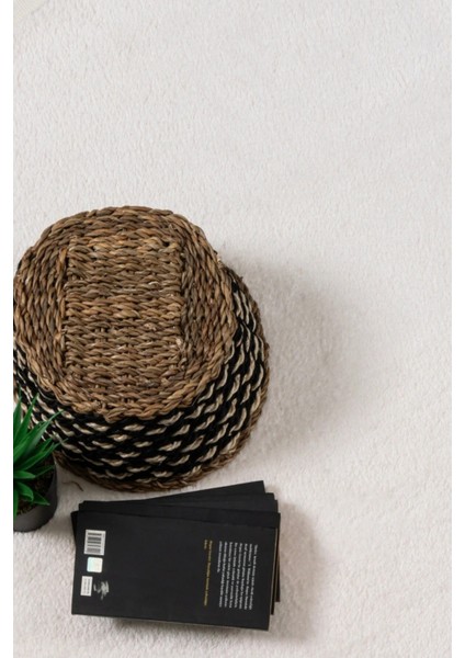 Vl Oval Comfort Peluş Yolluk Ekru, Düz Saçaklı, Rahat ve Şık Tasarım modelleri