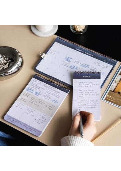 Haftalık ve Günlük 3’lü Masaüstü Süresiz Planlayıcı Set - fiyatları