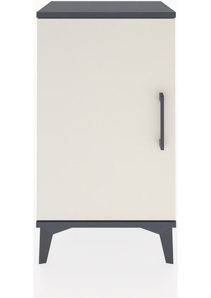 Arges Komodin Tek Raflı Tek Çekmeceli Tek Kapaklı 44X30X80 Antrasit-Aytaşı fiyatları