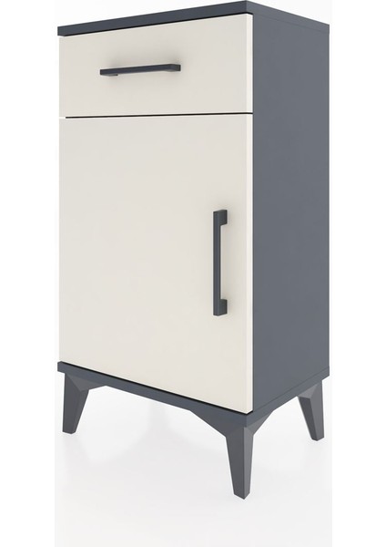 Arges Komodin Tek Raflı Tek Çekmeceli Tek Kapaklı 44X30X80 Antrasit-Aytaşı indirimleri