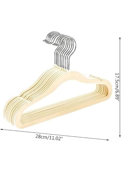 10 Adet Çocuk Bebek Askısı, Kadife Kaymaz Sağlam Askısı, 360 Derece Döner Kancalı Gömlek Tshirt Mont Askı (Ekru) modelleri