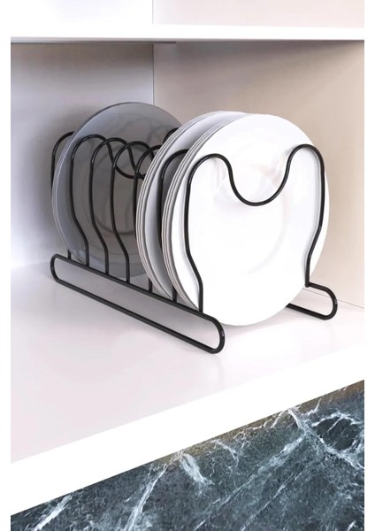 Siyah Metal Tava ve Tencere Kapağı Düzenleyici, Metal Kesme Tahtası, Tencere Kapağı Düzenleyici Siyah