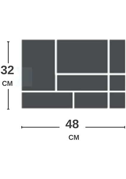 8 Parça Modüler Organizer 32X48CM Füme fiyatları